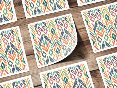 Multicolor Geometric Pattern Stickers Set of 6