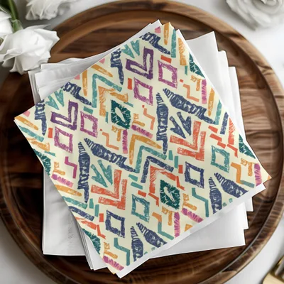 Colorful Geometric Abstract Art Design Printed Napkin