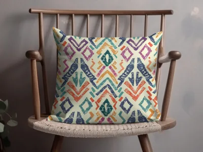 Colorful Geometric Patterned Throw Pillow for Home Decor