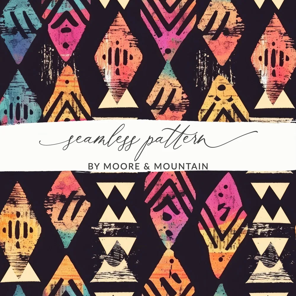 Colorful Geometric Tribal Print Seamless Pattern Design