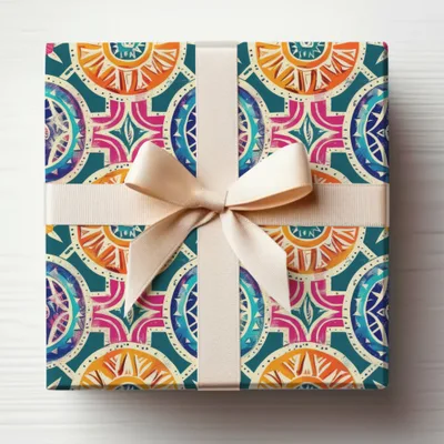 Colorful Geometric Pattern Gift Wrap Product