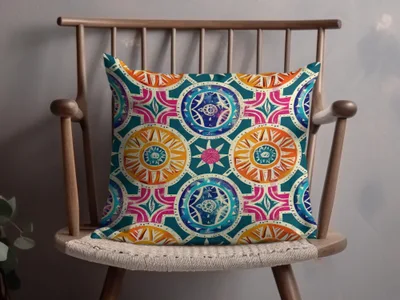 Colorful Geometric Pattern Throw Pillow for Home Decor