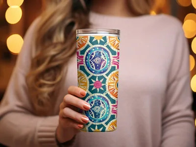 Colorful Abstract Geometric Insulated Tumbler