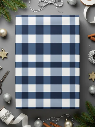 Blue Plaid Digital Paper, Gingham Pattern, Buffalo Check Seamless Pattern, Fabric Background, Scrapbook Paper, Digital Download - Moore and Mountain