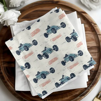 Blue Race Car Digital Paper, Pattern for Boys, Digital Download, Scrapbooking Paper, Kids Room Decor, Car Print, Vehicle Pattern - Moore and Mountain