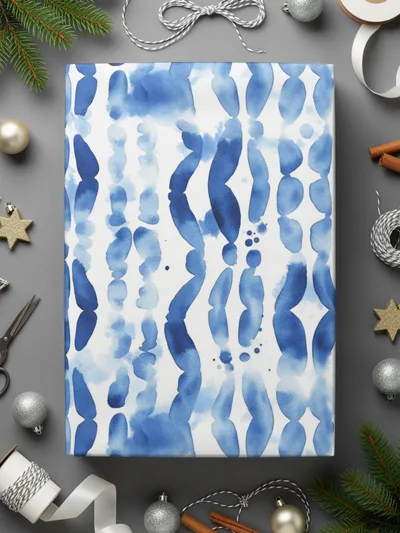 Blue Shibori Seamless Watercolor Geometric Pattern Digital, Indigo Ink Texture, Fabric Design, Scrapbooking Paper, Digital Background - Moore and Mountain