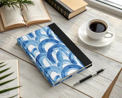 Blue Shibori Seamless Watercolor Geometric Pattern Digital, Indigo Ink Wash Texture, Modern Abstract Arches, Repeat Surface Design - Moore and Mountain