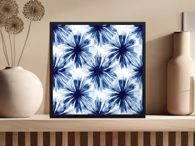 Blue Shibori Seamless Watercolor Geometric Pattern, Indigo Ink Digital Paper, Abstract Shibori Design, Seamless Digital Pattern - Moore and Mountain