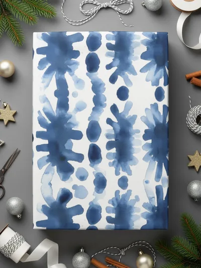 Blue Shibori Seamless Watercolor Geometric Pattern, Indigo Ink Digital Paper, Abstract Tileable Background, Modern Texture, Printable Fabric - Moore and Mountain