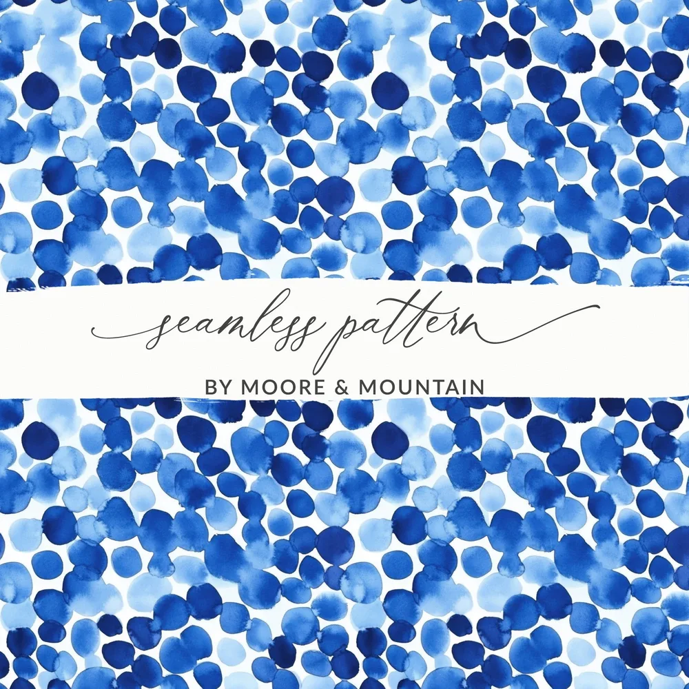 Blue Shibori Seamless Watercolor Geometric Pattern, Indigo Ink Digital Paper, Modern Indigo Texture, Fabric Design, Scrapbooking Digital - Moore and Mountain