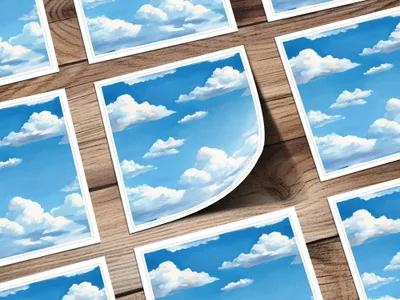 Blue Sky Cloudscape Digital Paper, Seamless Cloudy Sky Digital Texture, Repeatable Sky Tile for Commercial Use, 2 JPEG Scale options - Moore and Mountain