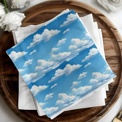 Blue Sky Cloudscape Digital Paper, Seamless Cloudy Sky Digital Texture, Repeatable Sky Tile for Commercial Use, 2 JPEG Scale options - Moore and Mountain