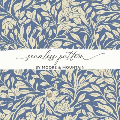 Blue Vines Larkspur William Morris Seamless Background Digital