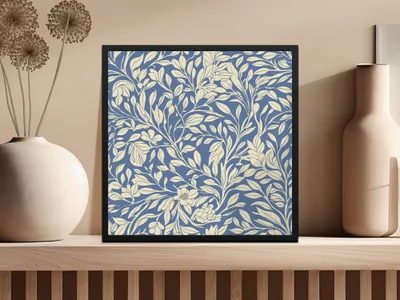 Blue Vines Larkspur William Morris Seamless Background Digital - Moore and Mountain