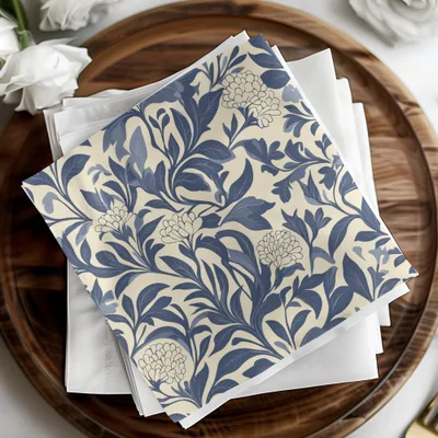 Blue William Morris Larkspur Seamless Pattern Print Digital - Moore and Mountain