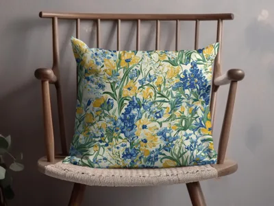 Van Gogh Seamless Pattern Blue Yellow Floral Seamless - Moore and Mountain