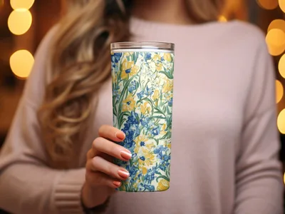Van Gogh Seamless Pattern Blue Yellow Floral Seamless - Moore and Mountain