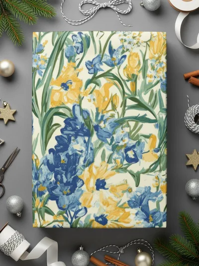 Van Gogh Seamless Pattern Blue Yellow Floral Seamless - Moore and Mountain