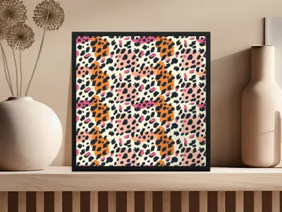 Colorful Abstract Leopard Print Art Poster Wall Decor