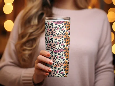 Stylish Multicolor Leopard Print Tumbler for Beverages