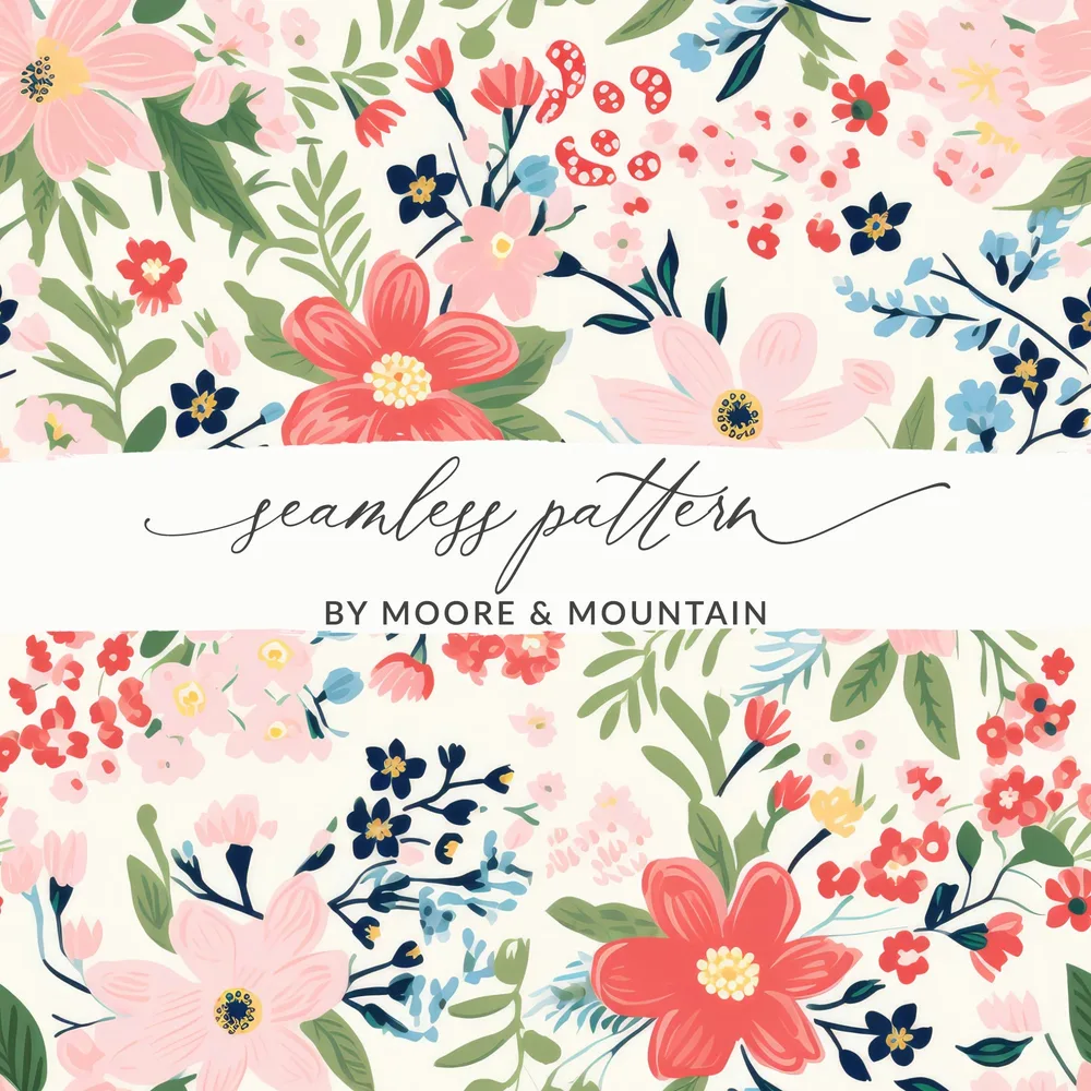 Vibrant Floral Seamless Pattern by Moore & Mountain