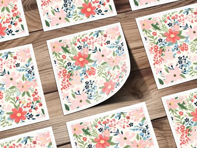 Colorful Floral Design Art Print for Various Uses