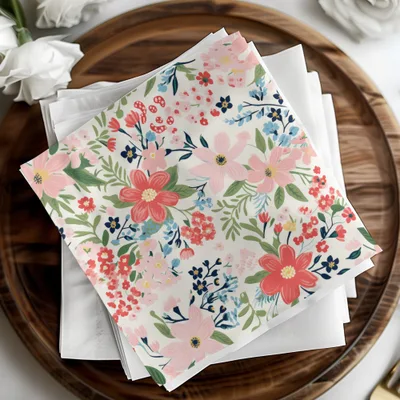 Colorful Floral Print Decorative Table Napkins