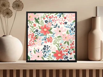 Colorful Floral Patterned Wall Art Decor Product