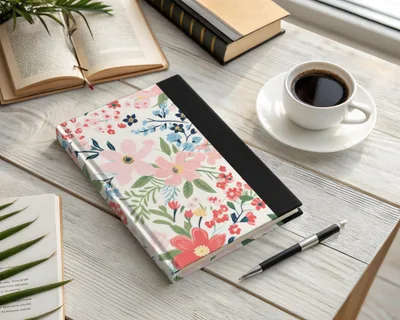 Floral Design Hardcover Notebook with Flowers
