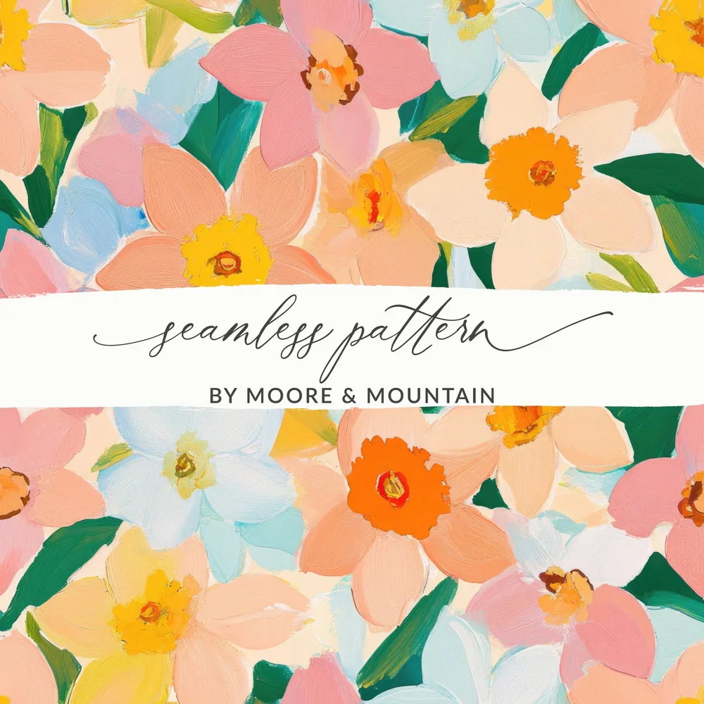 Colorful Floral Seamless Pattern by Moore and Mountain