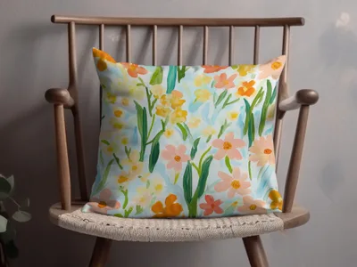 Vibrant Floral Decorative Pillow for Home Decor