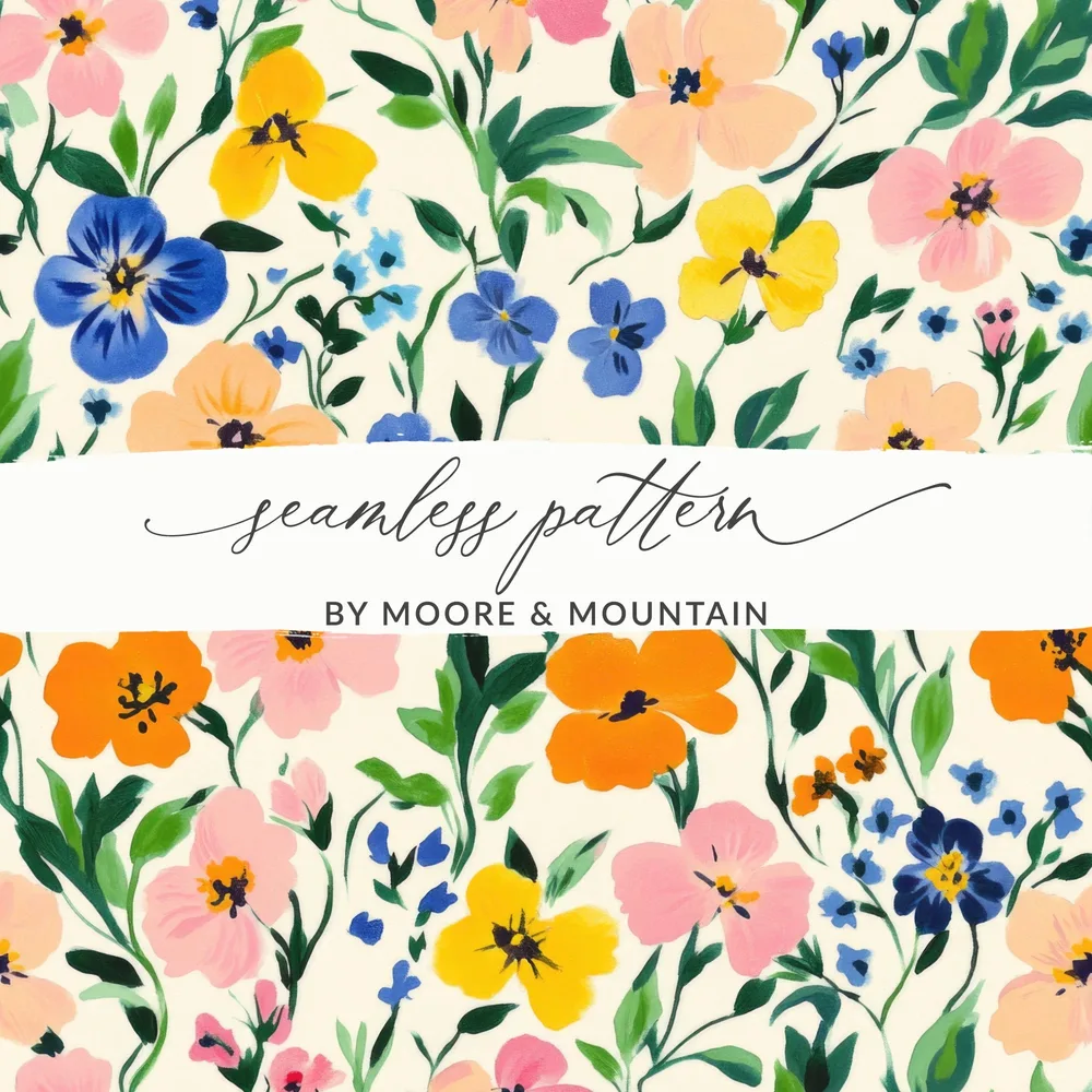Vibrant Floral Seamless Pattern by Moore and Mountain