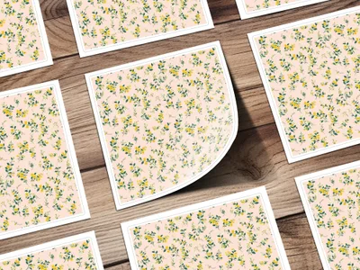 Elegant Floral Yellow and Pink Pattern Design Sticker