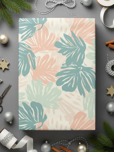 Tropical Leaf Pattern Gift Wrap for Festive Celebrations