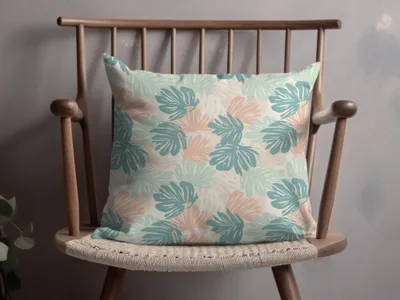 Tropical Leaves Pattern Decorative Pillow for Living Room