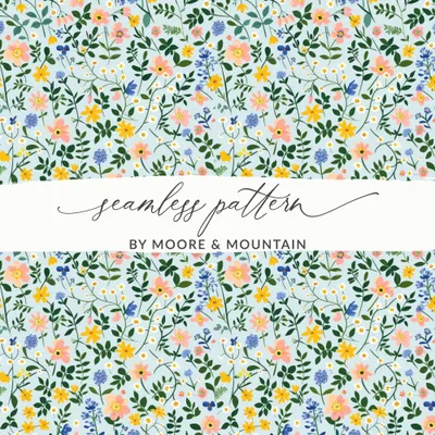 Blush Boho Wildflower Seamless Modern Floral Pattern Download