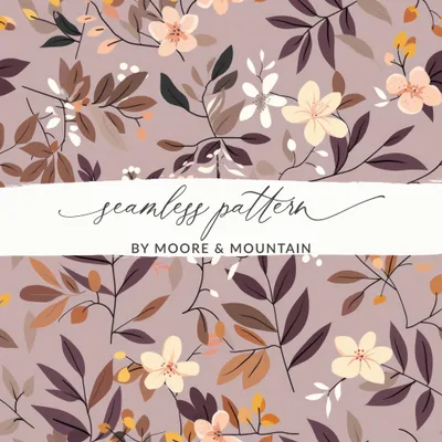 Blush Boho Wildflower Seamless Pattern Digital