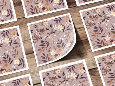 Elegant Floral Pattern Design Square Decor Print