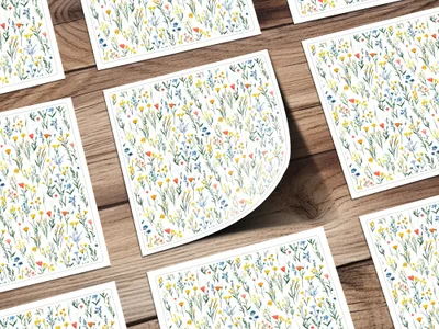 Colorful Wildflowers Patterned Stickers Set