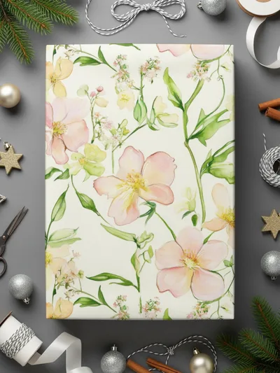 Blush Floral Watercolor Seamless Pattern, Pastel Flower Digital Paper, Botanical Background, Flower Repeat Pattern, Blossom Art Print - Moore and Mountain