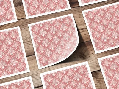 Intricate Floral Design Red and White Greeting Card