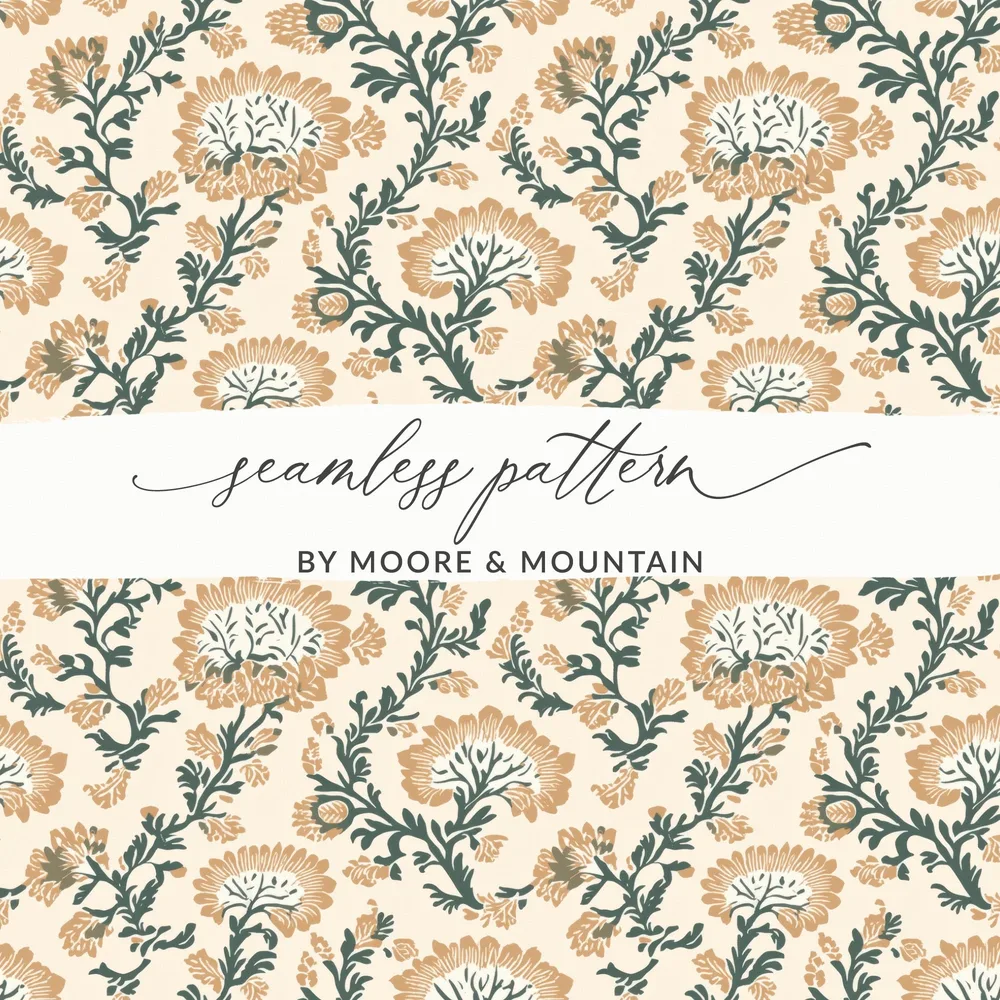 Blush Indian Floral Pattern Seamless Pattern Design - Moore and Mountain