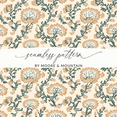 Blush Indian Floral Pattern Seamless Pattern Design
