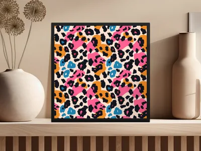 Vibrant Leopard Print Abstract Wall Art Décor Poster