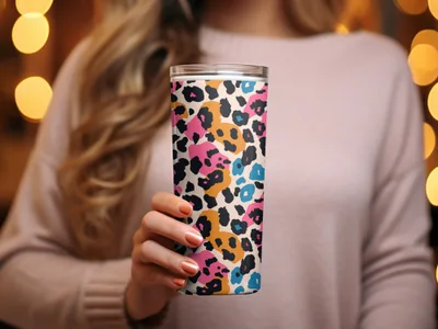 Colorful Leopard Print Insulated Tumbler Cup Product