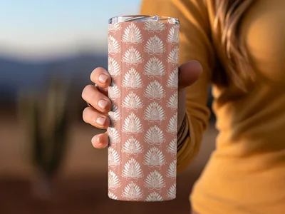 Elegant Floral Pattern Insulated Travel Tumbler Cup