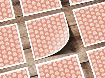 Elegant Leaf Pattern Square Coasters Set for Home Decor