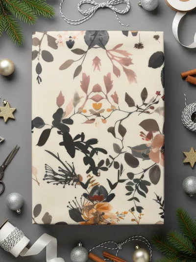 Floral Botanical Designed Gift Wrap Paper