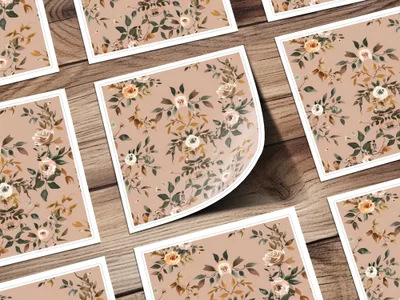 Elegant Floral Design Wrapping Paper Sheets set