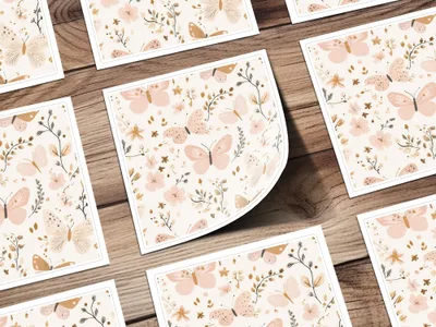 Elegant Butterfly and Floral Pattern Print Product